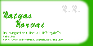 matyas morvai business card